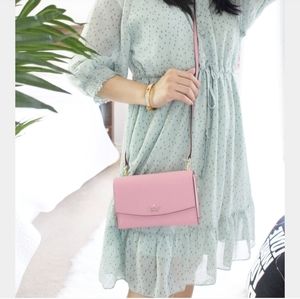 NWT KATE SPADE BRIGHT CARNATION CROSSBODY/CLUTCH